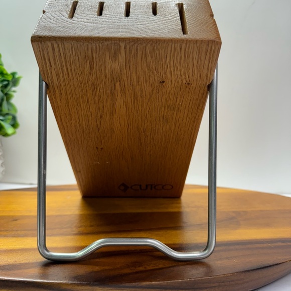 Cutco 5 Slot Oak Wood Knife Block Storage Space Saver Stand or Hanging - Picture 2 of 6